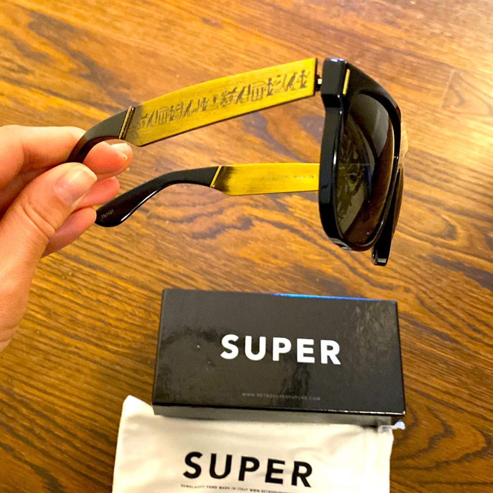 RETROSUPERFUTURE Sunglasses with Gold Heiroglyphics